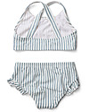 Liewood Bikini Bimba Increspato con Volant Juliet - Righe Blu Mare/Bianco - UV 50+ Costumi Due Pezzi