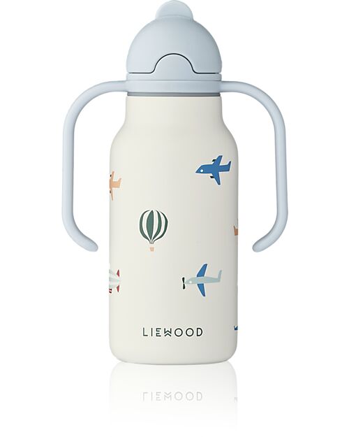 Liewood Borraccia in Acciaio con Manici Kimmie - 250 ml - Aviazione - Ecru Borracce Termiche