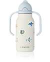 Liewood Borraccia in Acciaio con Manici Kimmie - 250 ml - Aviazione - Ecru Borracce Termiche