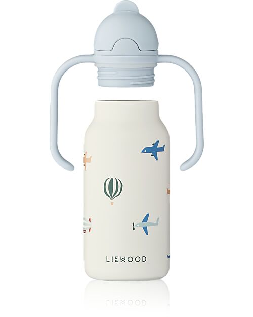 Liewood Borraccia in Acciaio con Manici Kimmie - 250 ml - Aviazione - Ecru Borracce Termiche