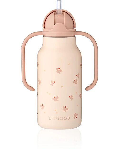 Liewood Borraccia in Acciaio con Manici Kimmie - 250 ml - Mini Butterfly - Apple blossom Borracce Termiche