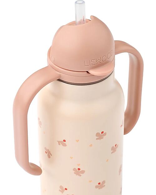 Liewood Borraccia in Acciaio con Manici Kimmie - 250 ml - Mini Butterfly - Apple blossom Borracce Termiche