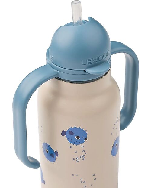 Liewood Borraccia in Acciaio con Manici Kimmie - 250 ml - Pufferfish - Sandy Borracce Termiche