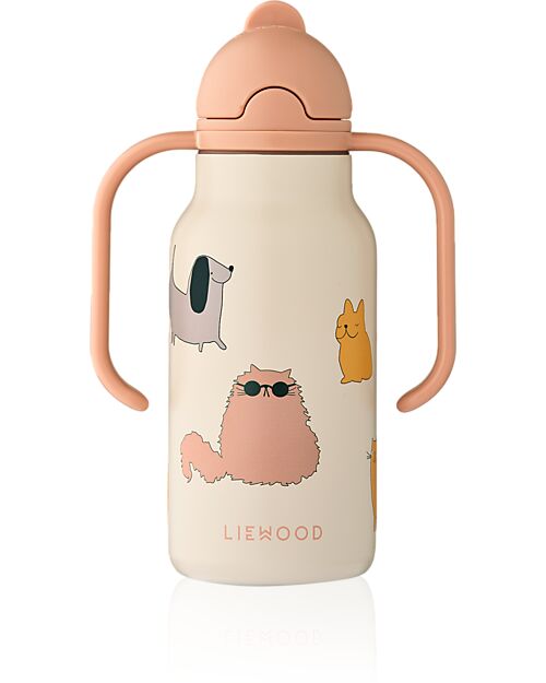 Liewood Borraccia in Acciaio con Manici Kimmie - 250 ml - Sabbia - Cani e Gatti Borracce Termiche