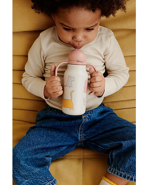 Liewood Borraccia in Acciaio con Manici Kimmie - 250 ml - Sabbia - Cani e Gatti Borracce Termiche