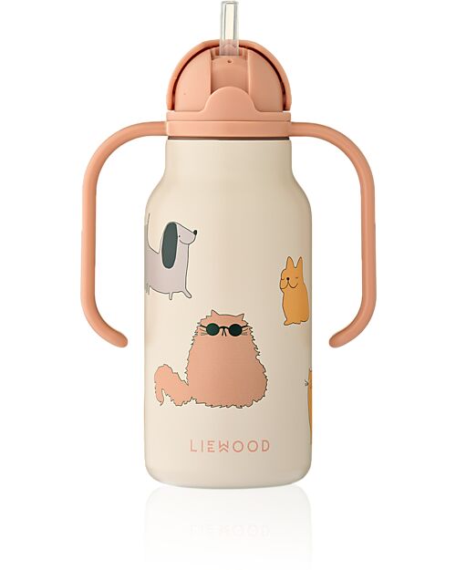 Liewood Borraccia in Acciaio con Manici Kimmie - 250 ml - Sabbia - Cani e Gatti Borracce Termiche