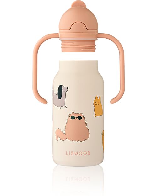 Liewood Borraccia in Acciaio con Manici Kimmie - 250 ml - Sabbia - Cani e Gatti Borracce Termiche