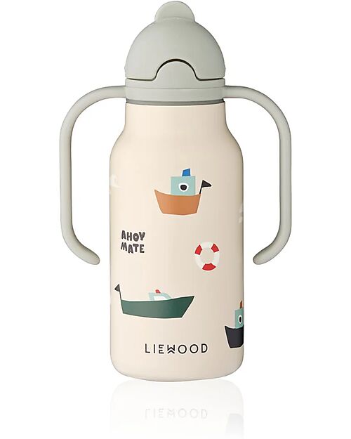 Liewood Borraccia in Acciaio con Manici Kimmie - 250 ml - Sailing - Sandy Borracce Termiche