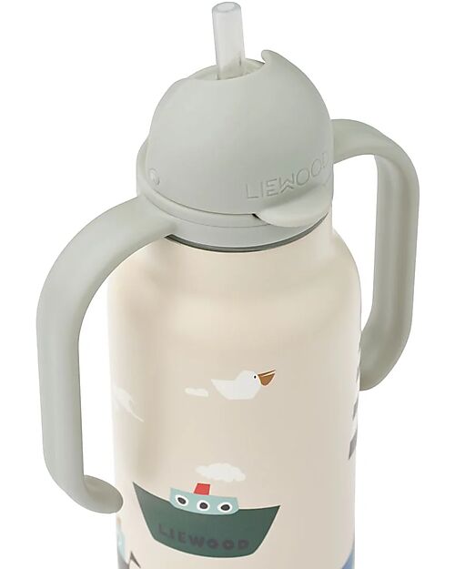 Liewood Borraccia in Acciaio con Manici Kimmie - 250 ml - Sailing - Sandy Borracce Termiche