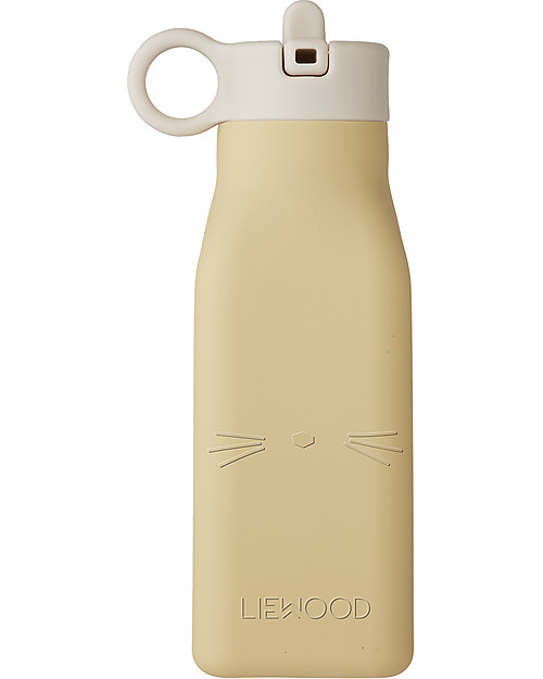 Liewood Borraccia in Silicone Giallo Grano - Gatto - 350 ml Borracce Termiche