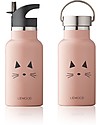 Liewood Borraccia Termica Bimba in Acciaio con doppio tappo 350 ml, Gatto Rosa Borracce Termiche