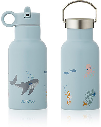Liewood Borraccia Termica Bimbi in Acciaio con doppio tappo 350 ml - Creature del Mare Borracce Termiche
