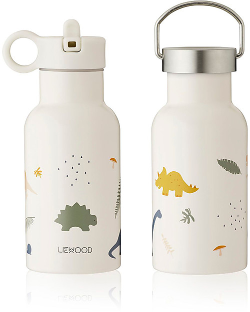 Liewood Borraccia Termica Bimbi in Acciaio con doppio tappo 350 ml - Dino Mix Borracce Termiche
