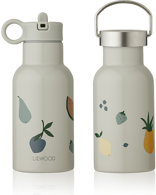 Liewood Borraccia Termica Bimbi in Acciaio con Doppio Tappo - 350 ml - Frutta - Blu Borracce Termiche