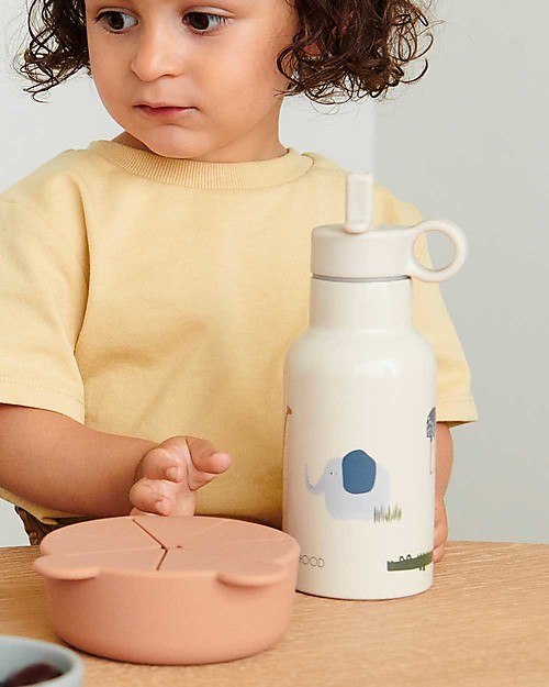 Liewood Borraccia Termica Bimbi in Acciaio con Doppio Tappo - 350 ml - Safari/Sabbia Borracce Termiche