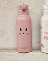 Liewood Borraccia Termica Bimbi in Acciaio con Due Tappi - 500 ml - Gatto Rosa con finitura opaca Borracce Termiche
