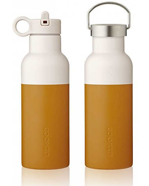 Liewood Borraccia Termica Bimbi in Acciaio con Due Tappi - 500 ml - Mostarda/Sabbia Borracce Termiche