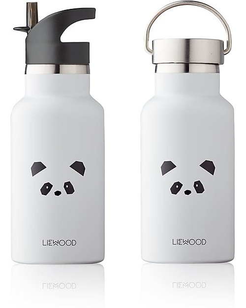 Liewood Borraccia Termica Bimbo in Acciaio con due tappi 350 ml, Panda  Grigio unisex (bambini)