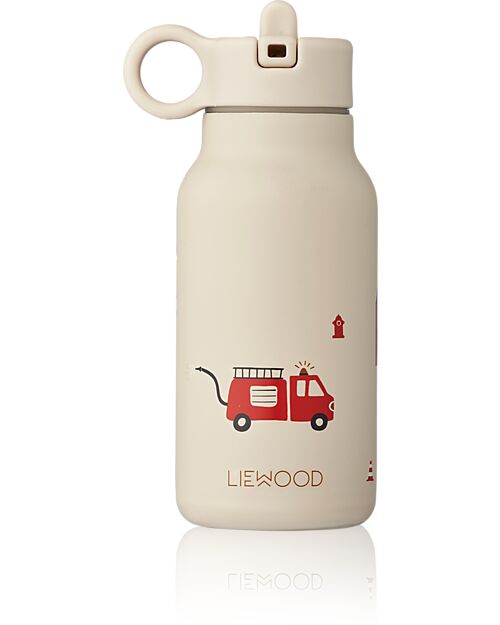 Liewood Borraccia Termica Falk Bimbi in Acciaio - 250 ml - Veicoli d'Emergenza - Sabbia Borracce Termiche