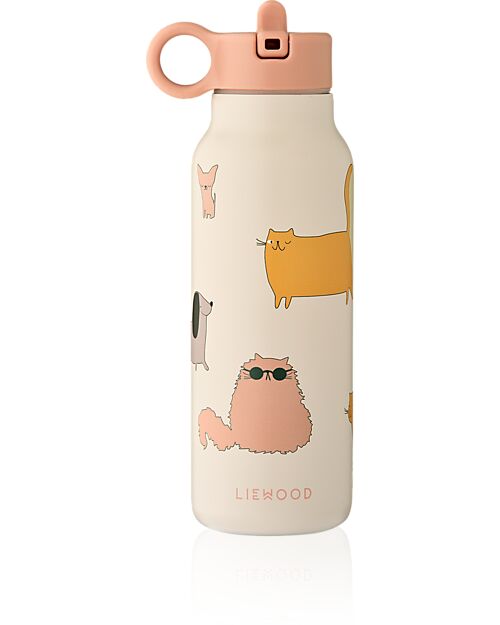 Liewood Borraccia Termica Falk Bimbi in Acciaio - 350 ml - Cani e Gatti - Sabbia Borracce Termiche