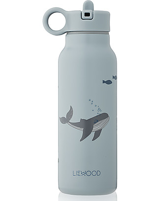 Liewood Borraccia Termica Falk Bimbi in Acciaio - 350 ml - Creature del Mare - Blu Mix Borracce Termiche