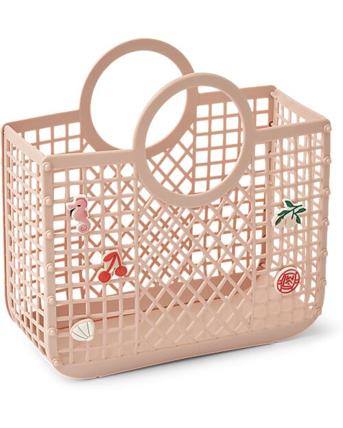 Liewood Borsa da Spiaggia in Rete Small Samantha con Charms - Rosa - Multifunzionale! Borse Shopper