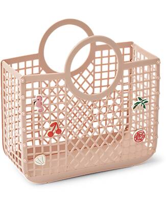 Liewood Borsa da Spiaggia in Rete Small Samantha con Charms - Rosa - Multifunzionale! Borse Shopper