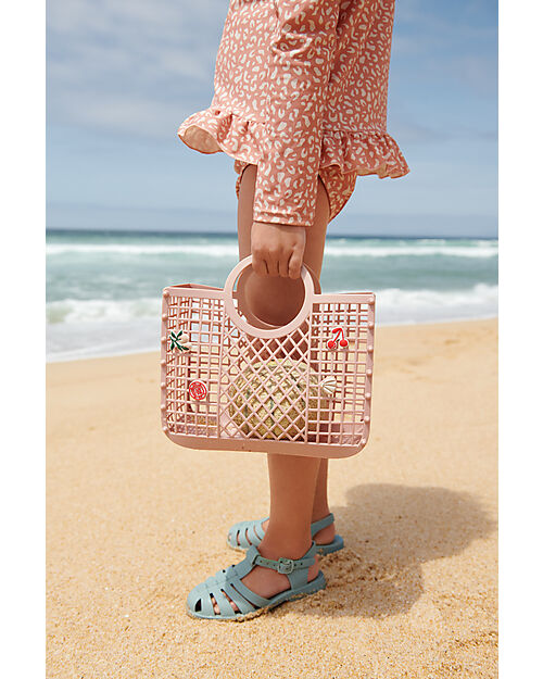 Liewood Borsa da Spiaggia in Rete Small Samantha con Charms - Rosa - Multifunzionale! Borse Shopper