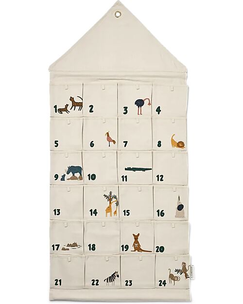 Liewood Calendario dell'Avvento Babbo - in Cotone - All Together - Sabbia Calendari dell'Avvento