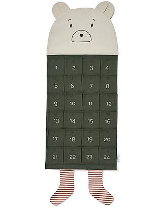 Liewood Calendario dell'Avvento in Cotone - Orso - Sabbia/Verde Calendari dell'Avvento