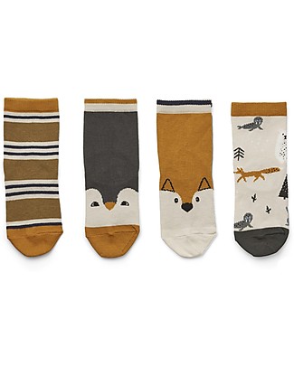 Liewood Calzini Silas Artic Mix - pacco da 4 Paia - Cotone Elasticizzato Calzini