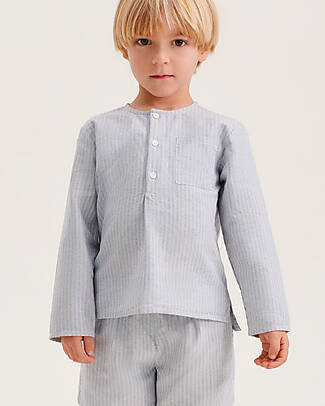 Liewood Camicia a Righe Houston - Riverside e Crema - 100% Cotone Certificato GOTS Camicie_