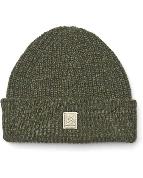 Liewood Cappellino Emilio con Logo Lavorato a Maglia - Army Brown - 100% Lana Riciclata Cappelli Invernali