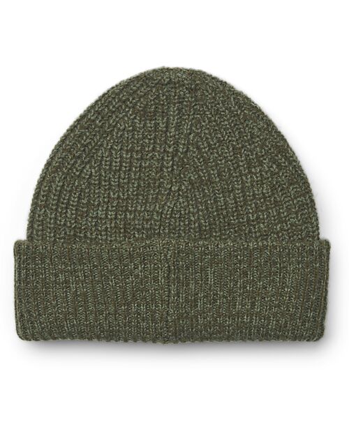 Liewood Cappellino Emilio con Logo Lavorato a Maglia - Army Brown - 100% Lana Riciclata Cappelli Invernali