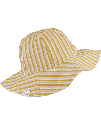Liewood Cappellino Estivo Amelia - 100% Cotone Bio - Pesca/Sabbia e Giallo Ocra a Righe Cappelli Estivi