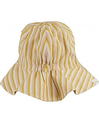 Liewood Cappellino Estivo Amelia - 100% Cotone Bio - Pesca/Sabbia e Giallo Ocra a Righe Cappelli Estivi