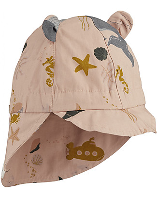 Liewood Cappellino Estivo Gorm - 100% Cotone bio - Creature del Mare Rosa Cappelli Estivi