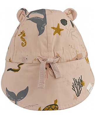 Liewood Cappellino Estivo Gorm - 100% Cotone bio - Creature del Mare Rosa Cappelli Estivi