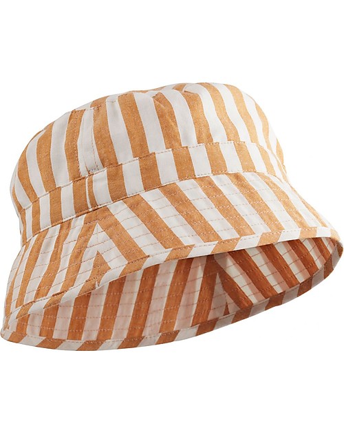 Liewood Cappellino Estivo Jack, 100% cotone bio - Righe Mostarda e Bianche Cappelli Estivi