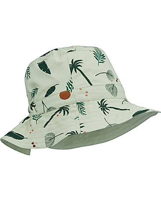 Liewood Cappellino Estivo Reversibile Sander Seersucker - Giungla/Menta Cappelli Estivi
