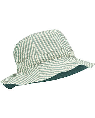 Liewood Cappellino Estivo Reversibile Sander Seersucker - Righe: Menta/Sabbia Cappelli Estivi