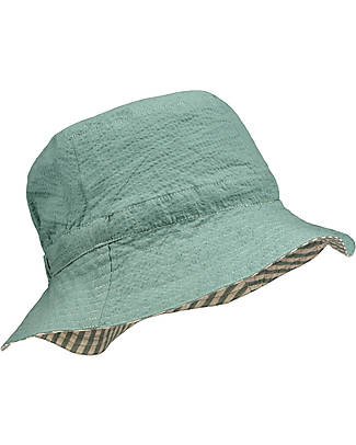 Liewood Cappellino Estivo Reversibile Sander Seersucker - Righe: Menta/Sabbia Cappelli Estivi