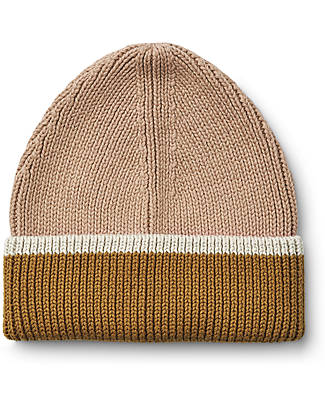 Liewood Cappellino Ezra - Rosa Scuro/Sabbia/Caramello - 100% Cotone Biologico - Resistente e Traspirante Cappelli Invernali