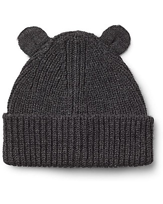 Liewood Cappellino Lavorato a Maglia con Orecchie Renè - Grigio Scuro - 100% lana Cappelli Invernali