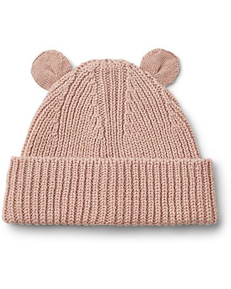 Liewood Cappellino Lavorato a Maglia con Orecchie Renè - Rosa - 100% lana Cappelli Invernali