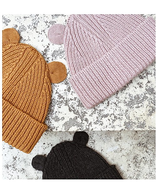 Liewood Cappellino Lavorato a Maglia con Orecchie Renè - Rosa - 100% lana Cappelli Invernali