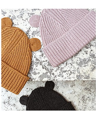 Liewood Cappellino Lavorato a Maglia con Orecchie Renè - Rosa - 100% lana Cappelli Invernali