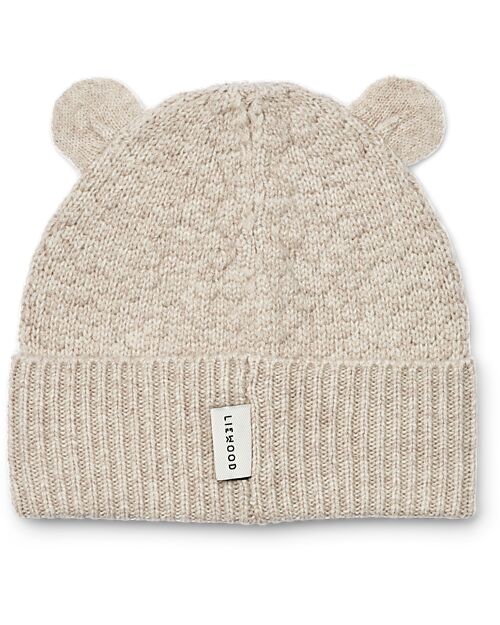 Liewood Cappellino Miller con Orecchie - Sabbia Melange - 100% Lana Riciclata Cappelli Invernali