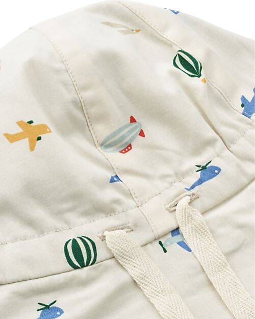 Liewood Cappellino Reversibile Estivo Gorm - Aviatore/Ecru - 100% Cotone Bio Cappelli Estivi