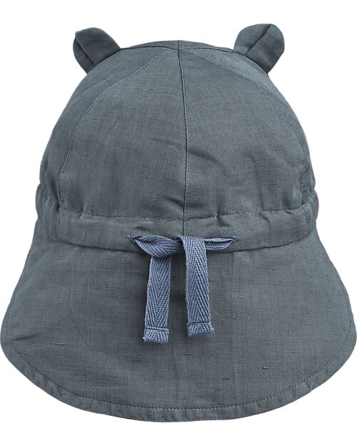 Liewood Cappellino Reversibile Estivo Gorm - Blu - Cotone Bio e Lino Cappelli Estivi
